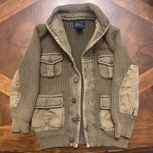 Ralph Lauren Olive Green Woven Sweater